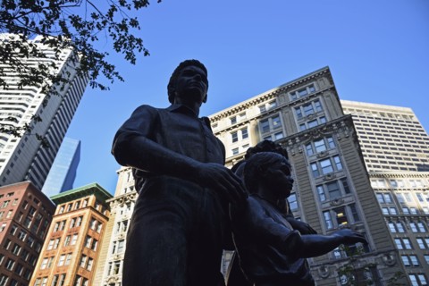 Boston Irish Famine Memorial in Downtown District