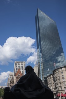 View of statue in Copley Square