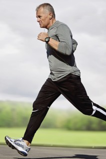 Man running outdoors.