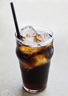 Studio shot of soda in glass