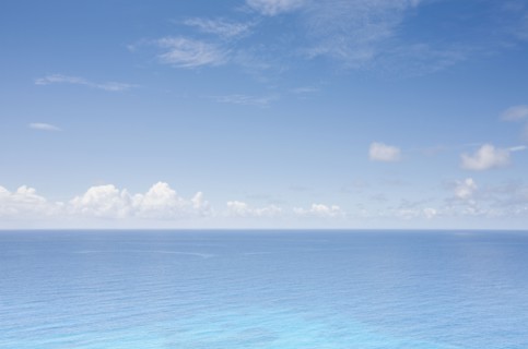 Scenic seascape and cloudy sky