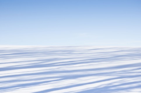 Shadows on snowy field