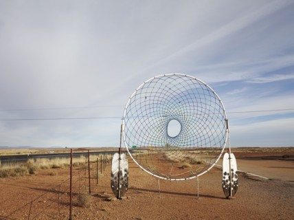 Dream catcher in desert