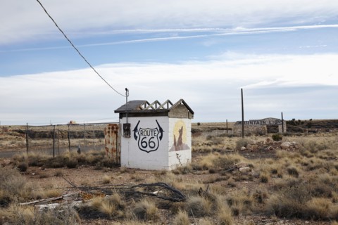 Abandoned built structure in desert