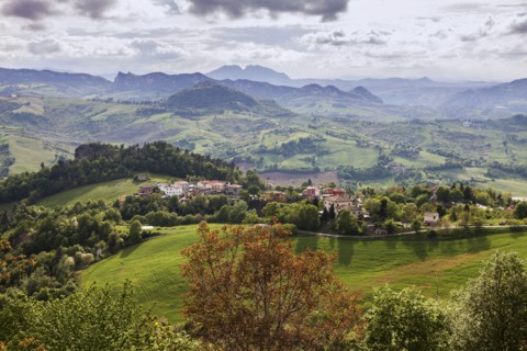 Landscape with town