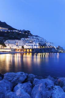 Illuminated town at night