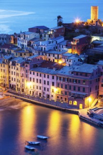 Aerial view of coastal town