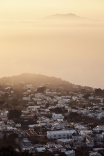 Town at sunset
