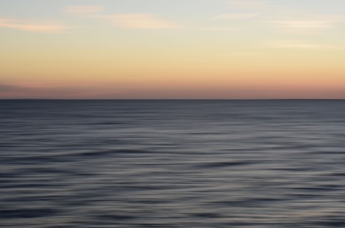 Horizon over water at dusk