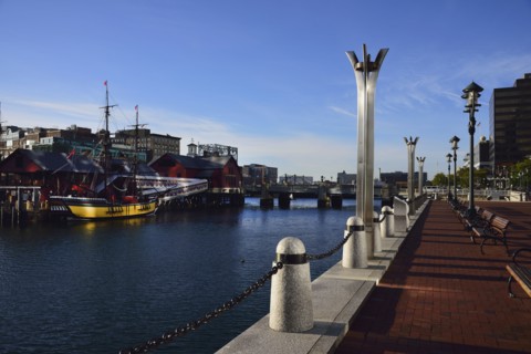 Pedestrian walkway at waterfront