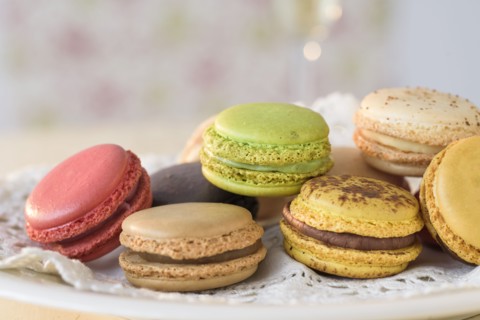 Macaroons on plate.