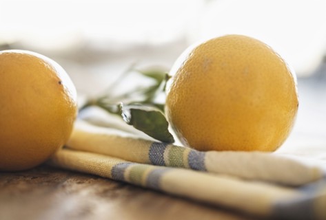 Lemons on table.