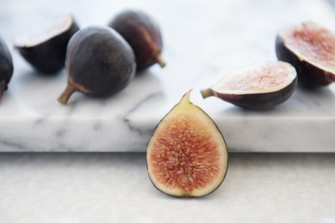 Cross section of figs on marble