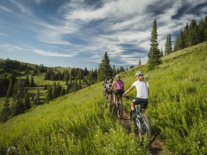 Parents with children (10-11,12-13, 14-15) during bike trip