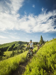 Parents with children (10-11,12-13, 14-15) during bike trip