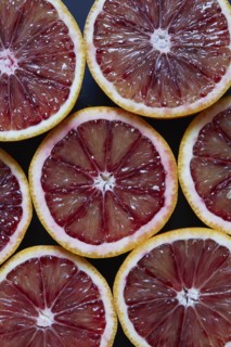 Slices of pink grapefruit