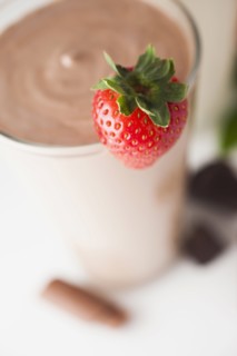 Chocolate smoothie with strawberry