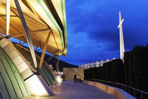 Padre Pio Pilgrimage Church at dusk