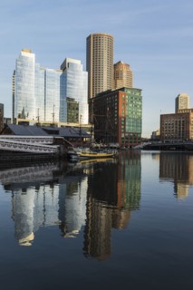Buildings reflecting in canal
