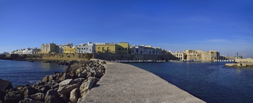 City skyline from pier