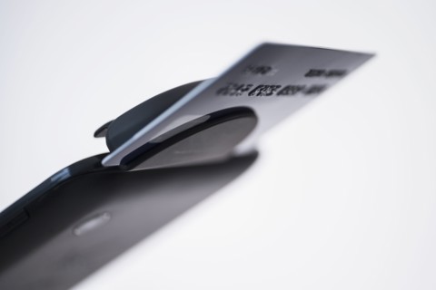 Smart phone with credit card reader.