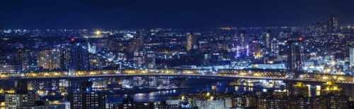 Queensboro Bridge at night. USA, New York, New York City.