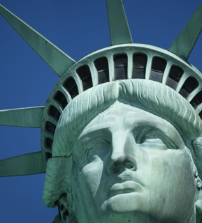 Statue of Liberty against clear sky. USA, New York, New York City.