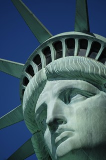 Statue of Liberty against clear sky. USA, New York, New York City.