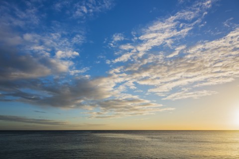 Romantic sunset over sea