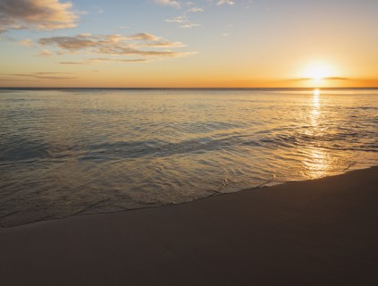 Romantic sunset over sea