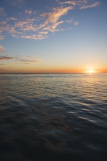 Romantic sunset over sea