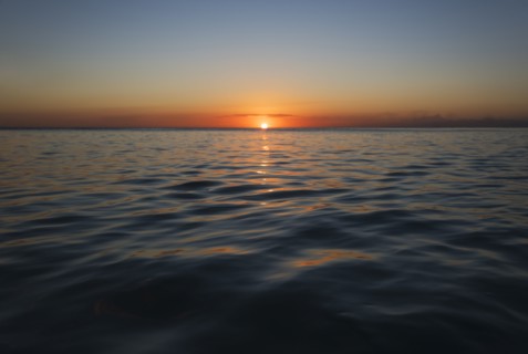 Romantic sunset over sea