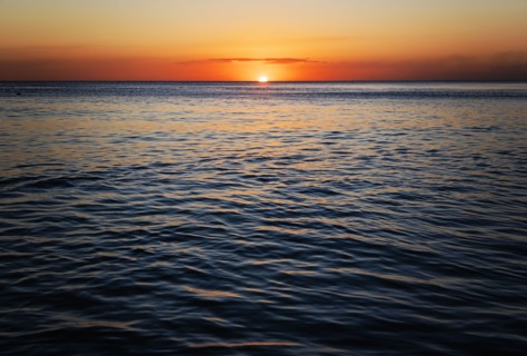 Romantic sunset over sea