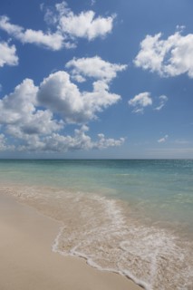 White clouds over tropical sea