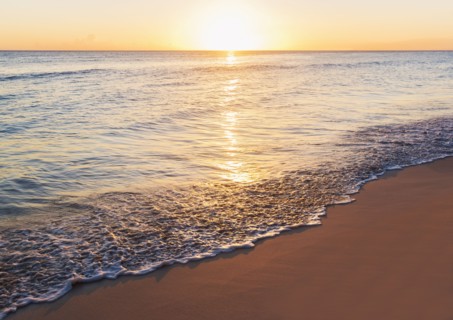 Romantic sunset over sea