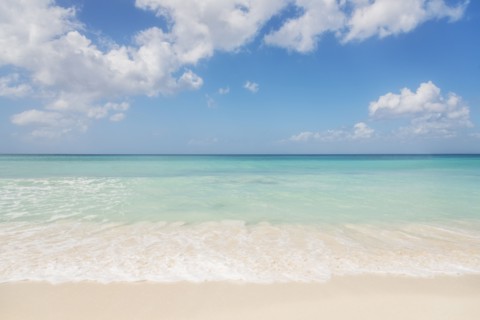 White clouds over tropical sea