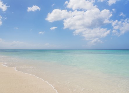 White clouds over tropical sea