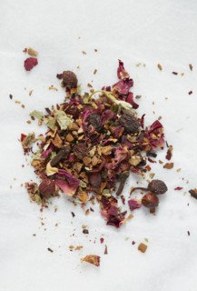 Red tea on white paper