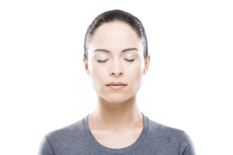 Portrait of young woman with closed eyes