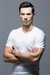 Portrait of man in white t-shirt