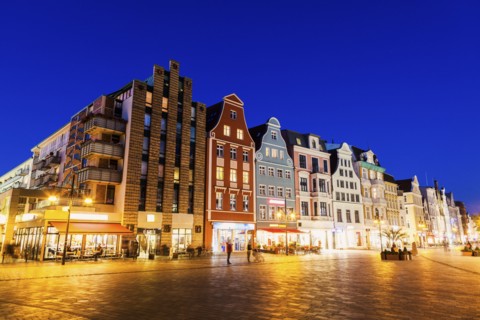 Architecture of Old Town in Rostock Rostock, Mecklenburg-Vorpommern, Germany