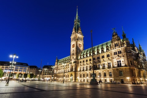 Old City Hall on Rathausmarkt in Hamburg Hamburg, Germany