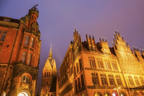 Marktkirche and Old Town Hall  in Hanover Hanover (Hannover), Lower Saxony, Germany