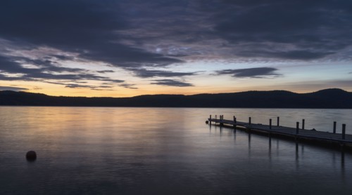 Adirondack region landscape with lake George