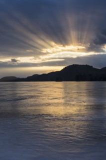 Brant Lake in Adirondack region at dusk