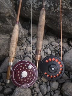 Close-up of fishing rod and reel