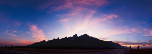 Sunset over mountains