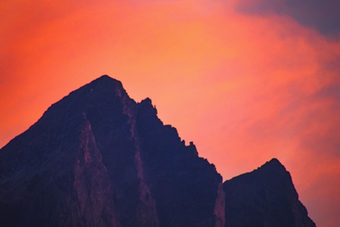 Sunset sky over mountains