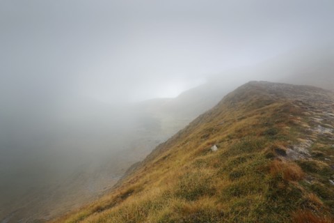 Mountains in fog