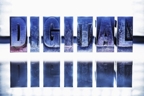 Word "DIGITAL" carved in blocks.